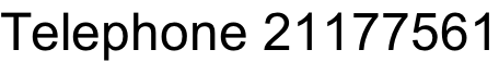 Telephone 21177561